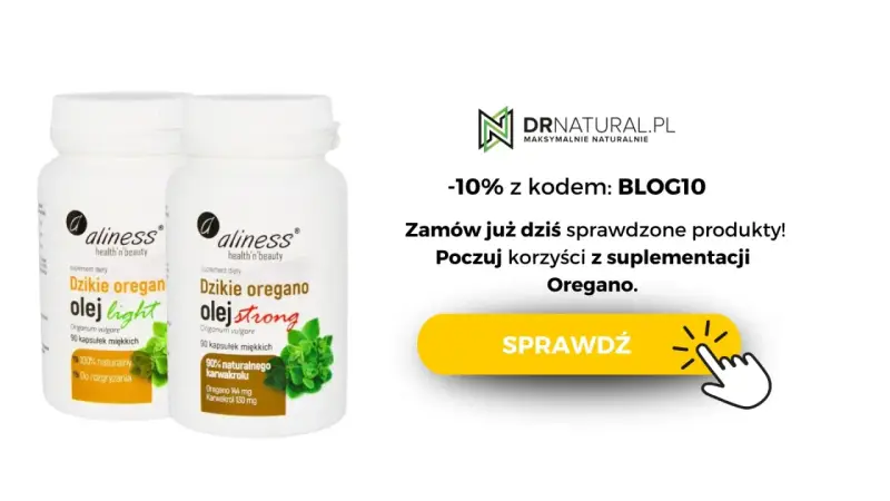 Kapsułki z oregano jak stosować? Dwa rodzaje suplementów diety Aliness: olej light i olej strong. Sprawdź korzyści z suplementacji oregano.